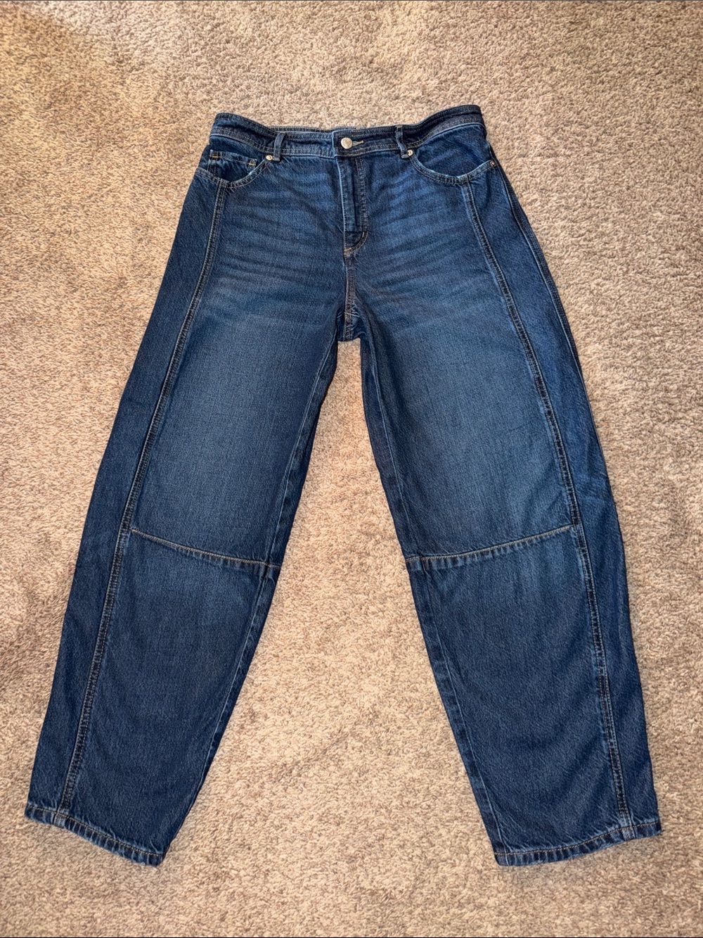 LOFT High Rise "The Barrel" Jeans Medium Wash Size 27/4
